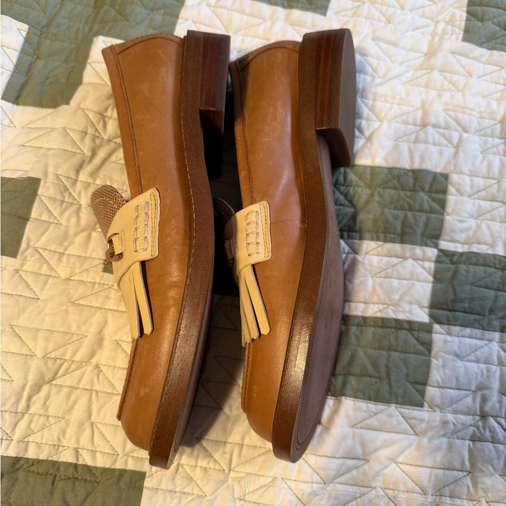 Sam Edelman Brown and Cream Loafers fits like a 7 1/2 - Picture 2 of 3